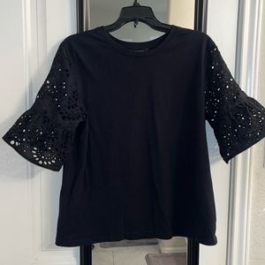 Banana Republic Crochet Sleeve Blouse. L